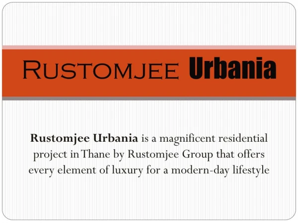 Rustomjee Urbania Thane West, Mumbai Thane | Call 8130629360