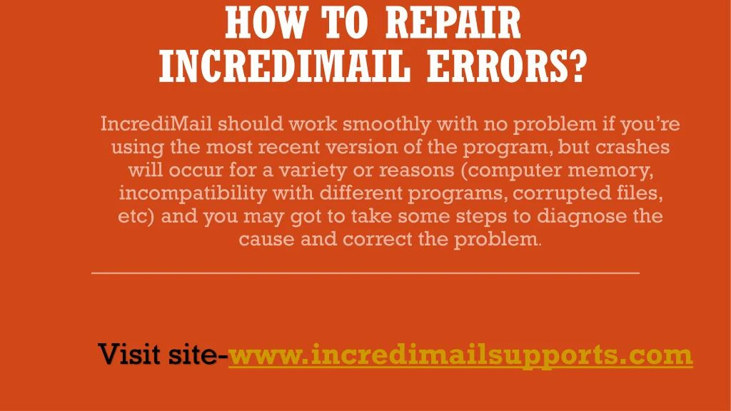 how to repair incredimail errors