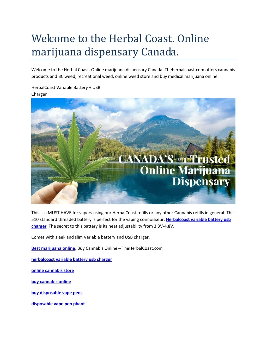 welcome to the herbal coast online marijuana