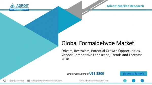 Global Formaldehyde Market Size 2018-2025, Price Analysis Report