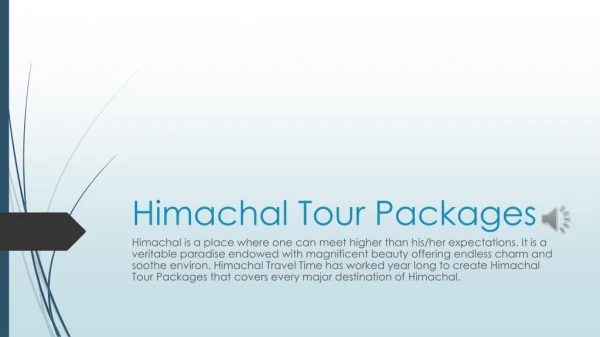 Himachal Tour Packages | Himachal Travel Time