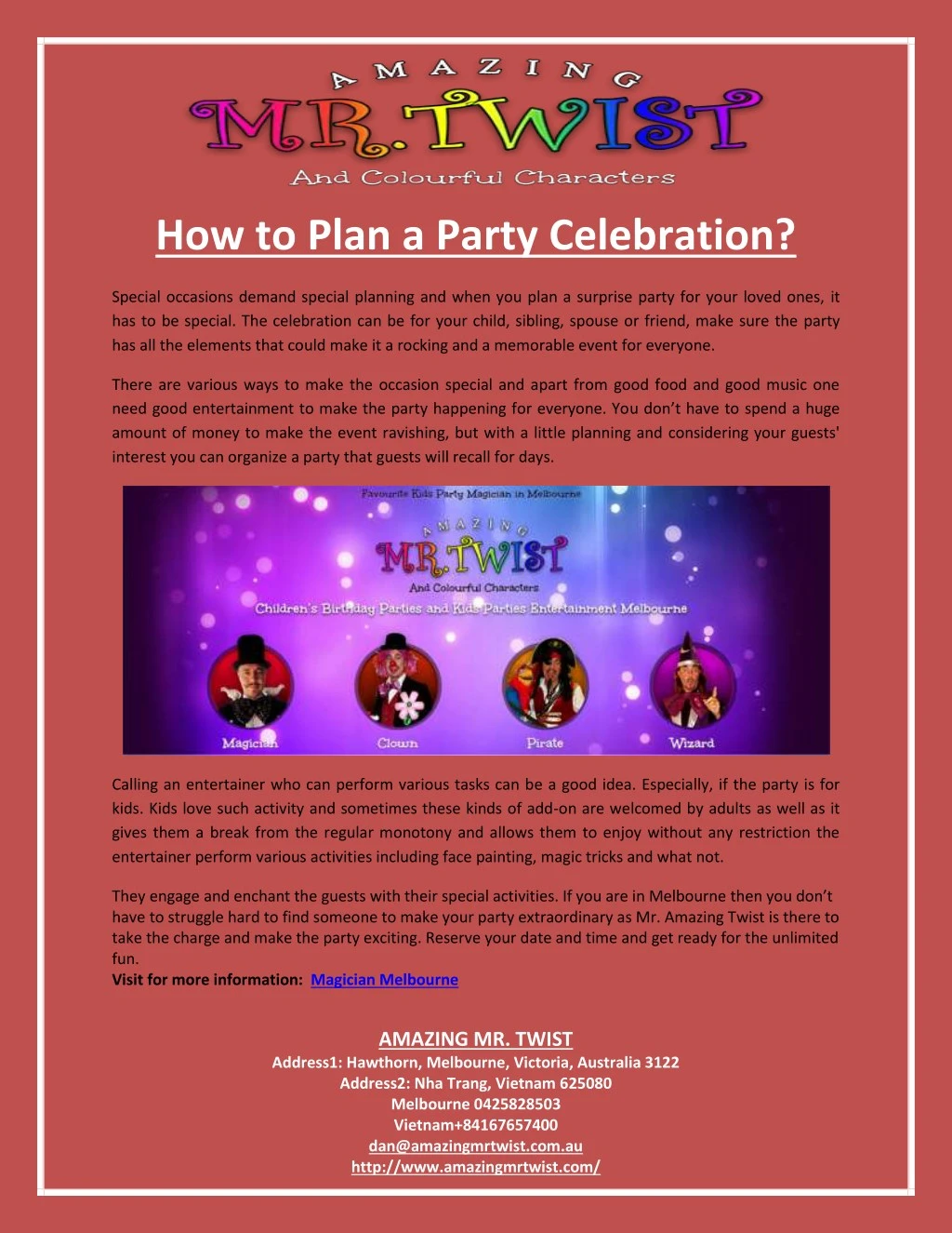 how to plan a party celebration