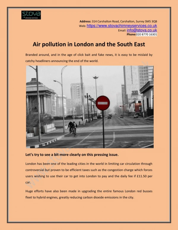 Air pollution in London and the South East
