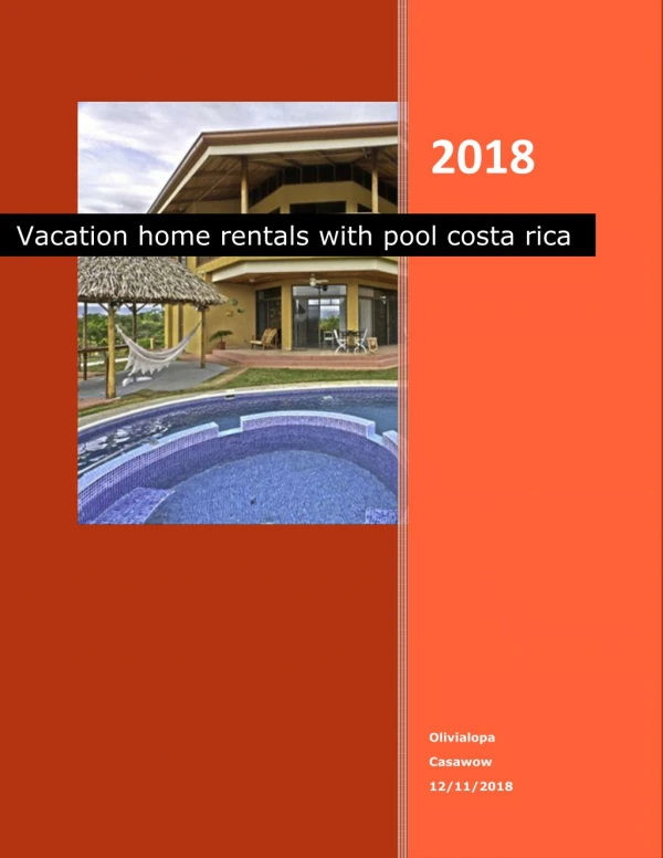 Vacation home rentals with pool costa rica