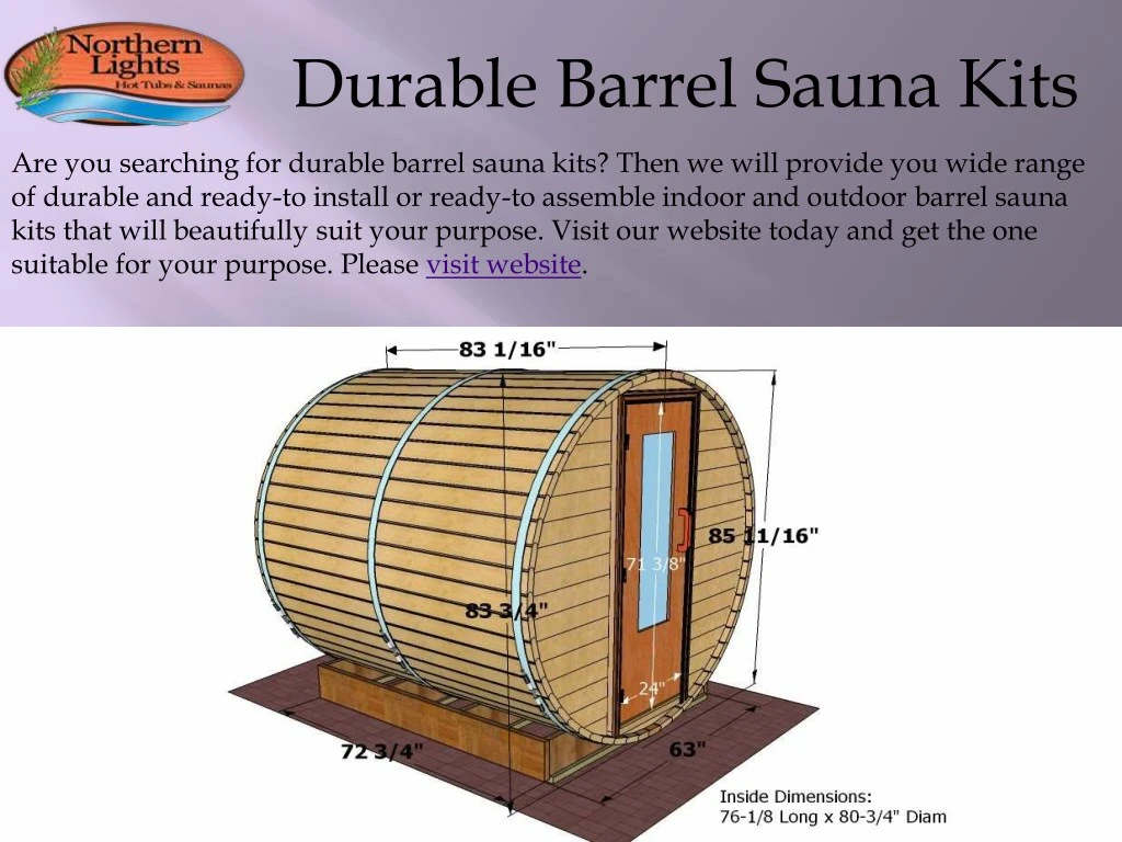 durable barrel sauna kits
