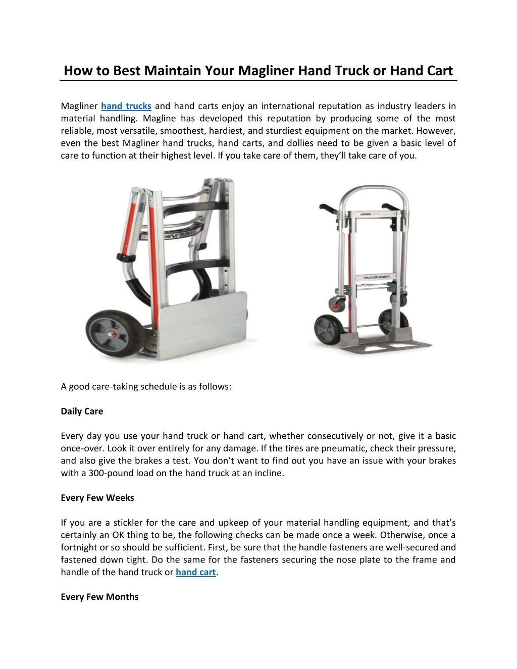 how to best maintain your magliner hand truck