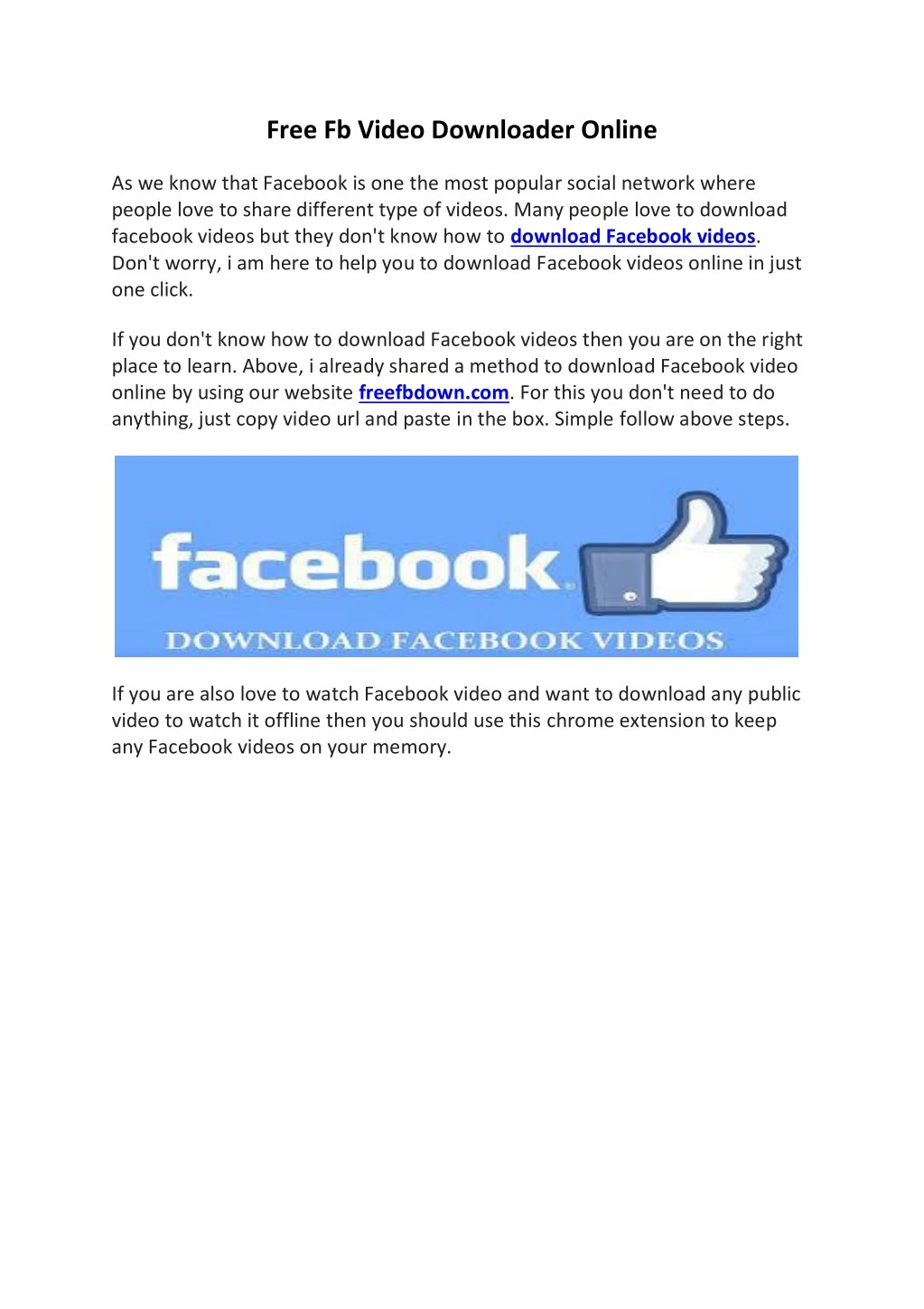 free fb video downloader online