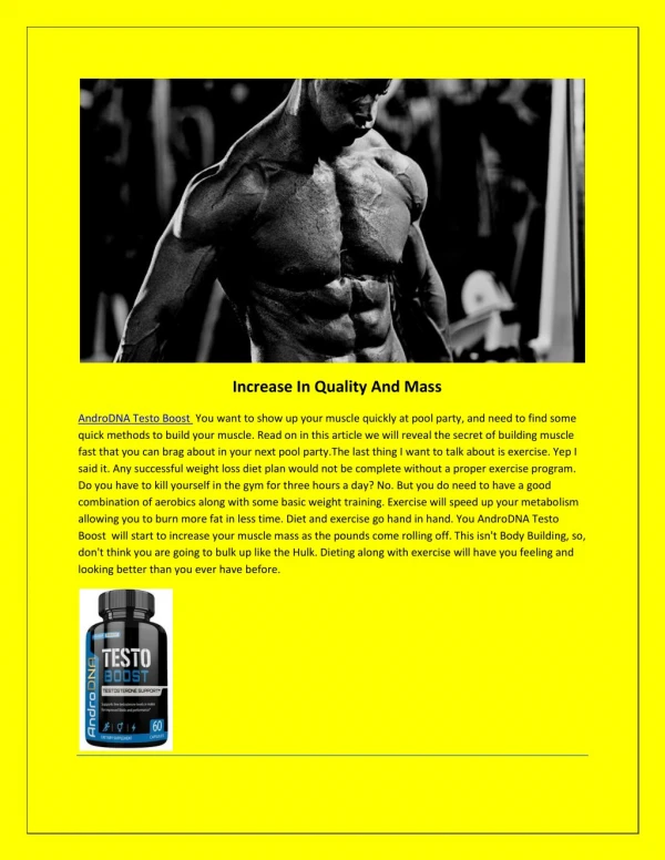 AndroDNA Testo Boost - Increase In Quality And Mass