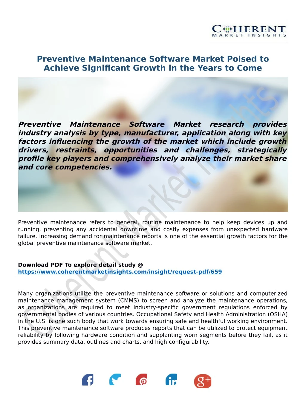 preventive maintenance software market poised