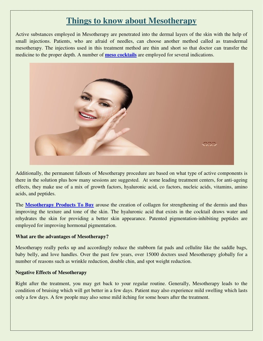 things to know about mesotherapy