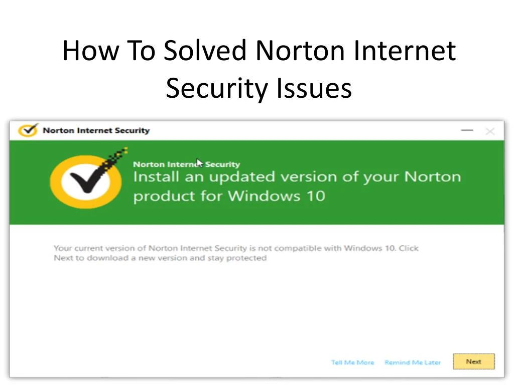 how to solved norton internet security issues