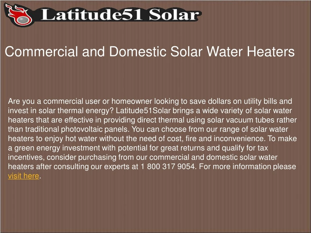 commercial and domestic solar water heaters