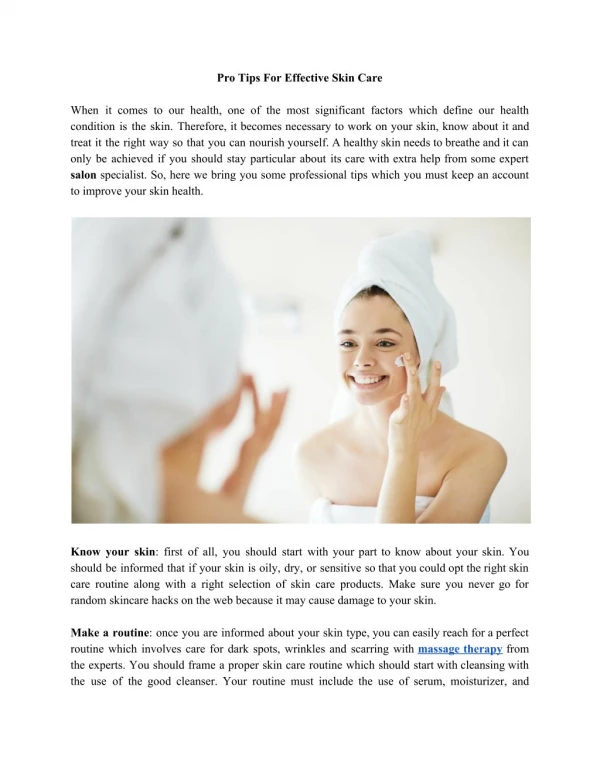 Pro Tips For Effective Skin Care