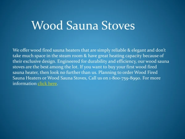 Reliable Wood Sauna Stoves