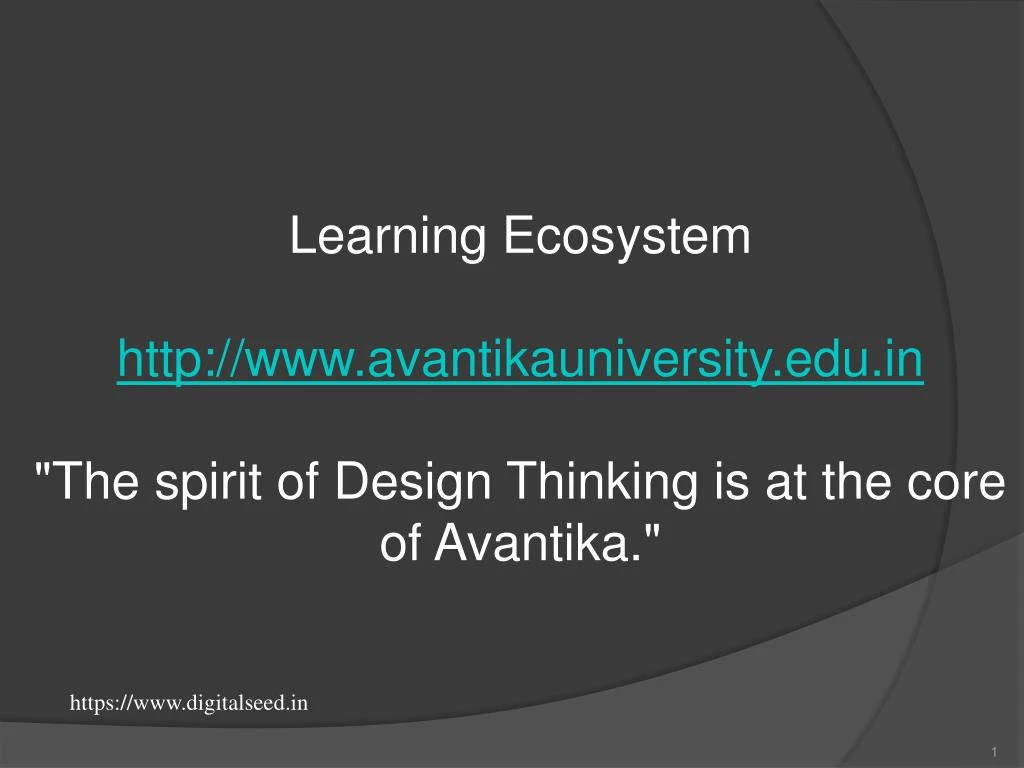 learning ecosystem http www avantikauniversity