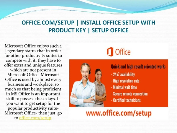 Install Office Setup with Product Key By office.com/setup