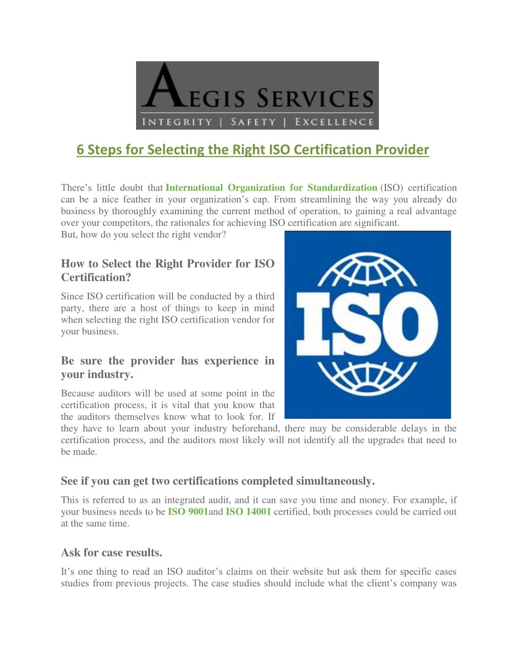 6 steps for selecting the right iso certification