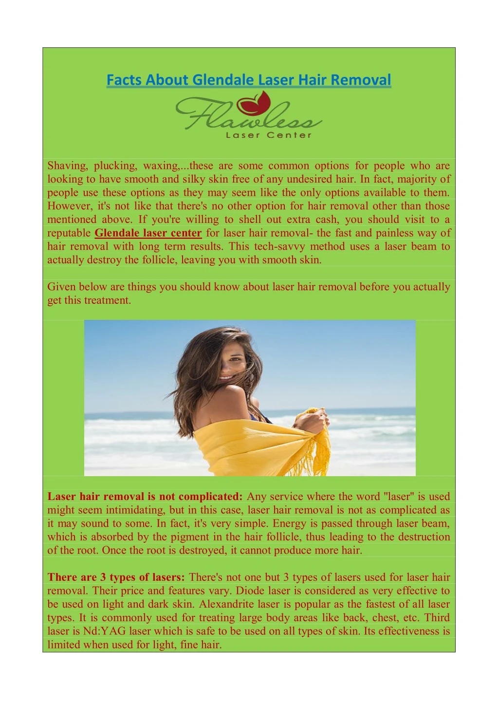 facts about glendale laser hair removal