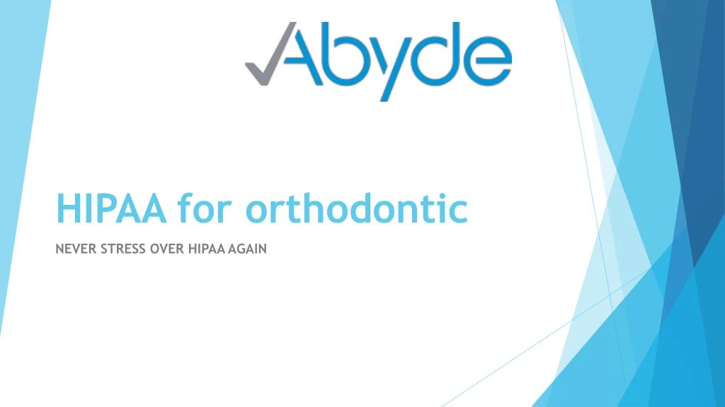 hipaa for orthodontic