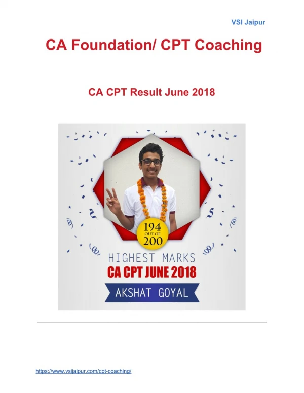 CA Foundation/ CPT Coaching