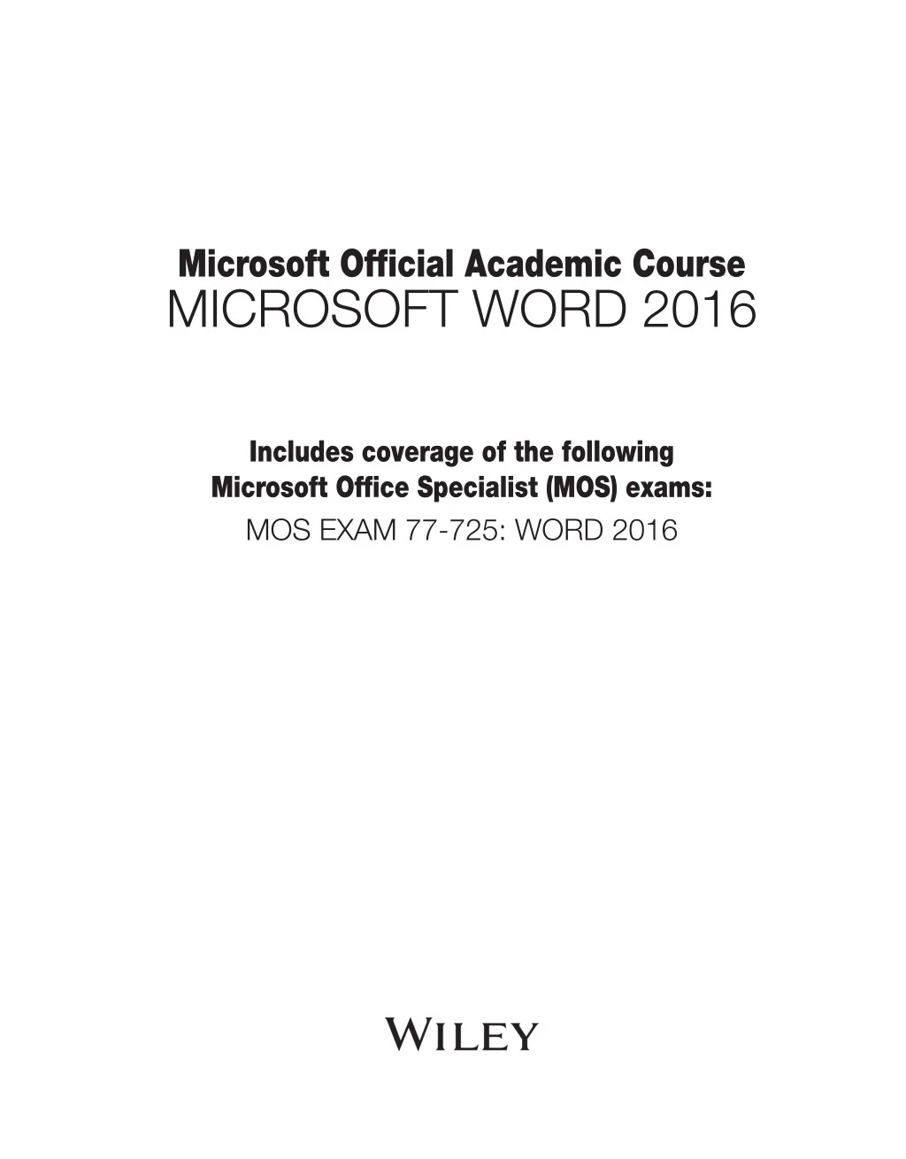 microsoft official academic course microsoft word