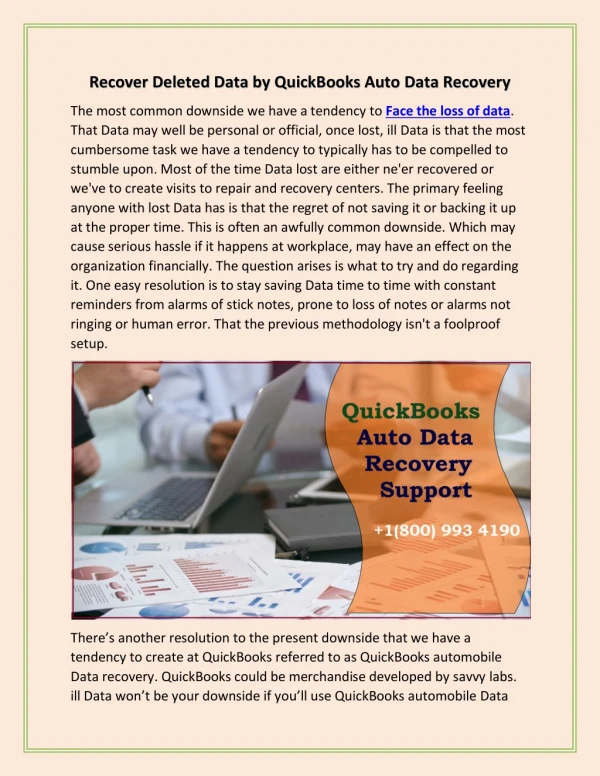 Recover deleted Data by QuickBooks Auto Data Recovery