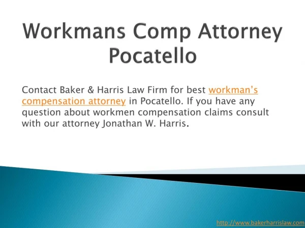 Workmans Comp Attorney Pocatello