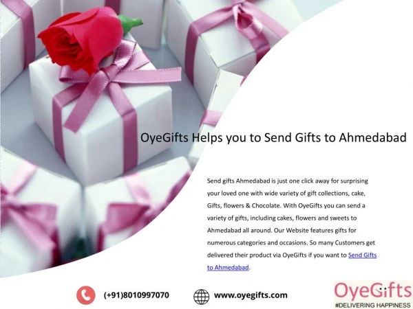 OyeGifts Helps you to Send Gifts to Ahmedabad