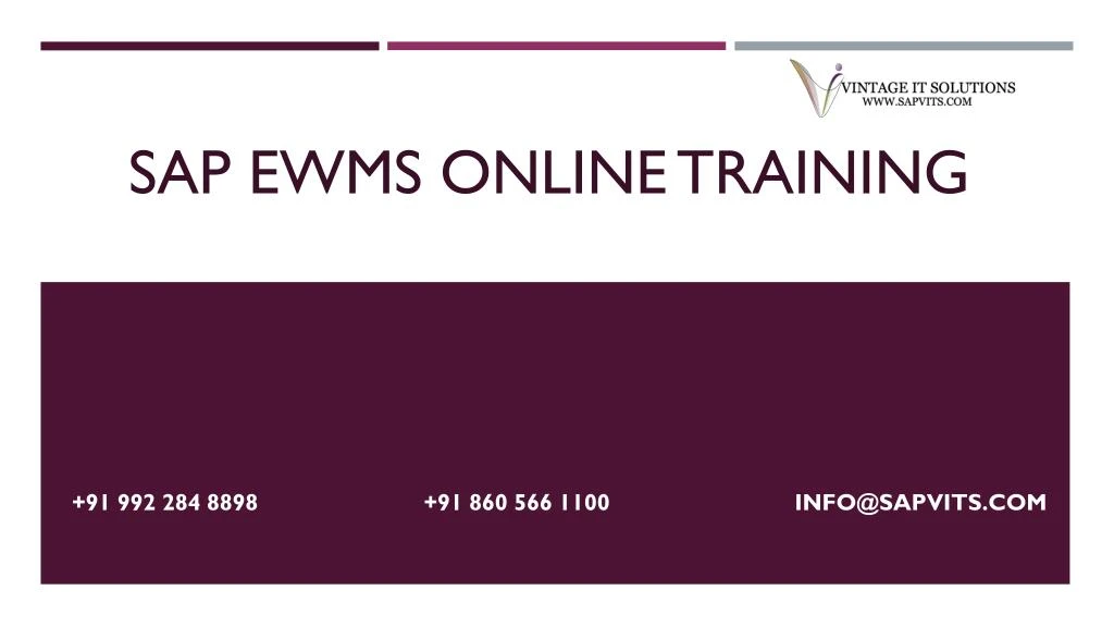 sap ewms online training