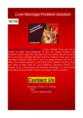 Love Marriage Problem Solution - slide 1