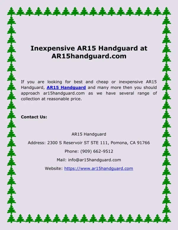 Inexpensive AR15 Handguard at AR15handguard.com
