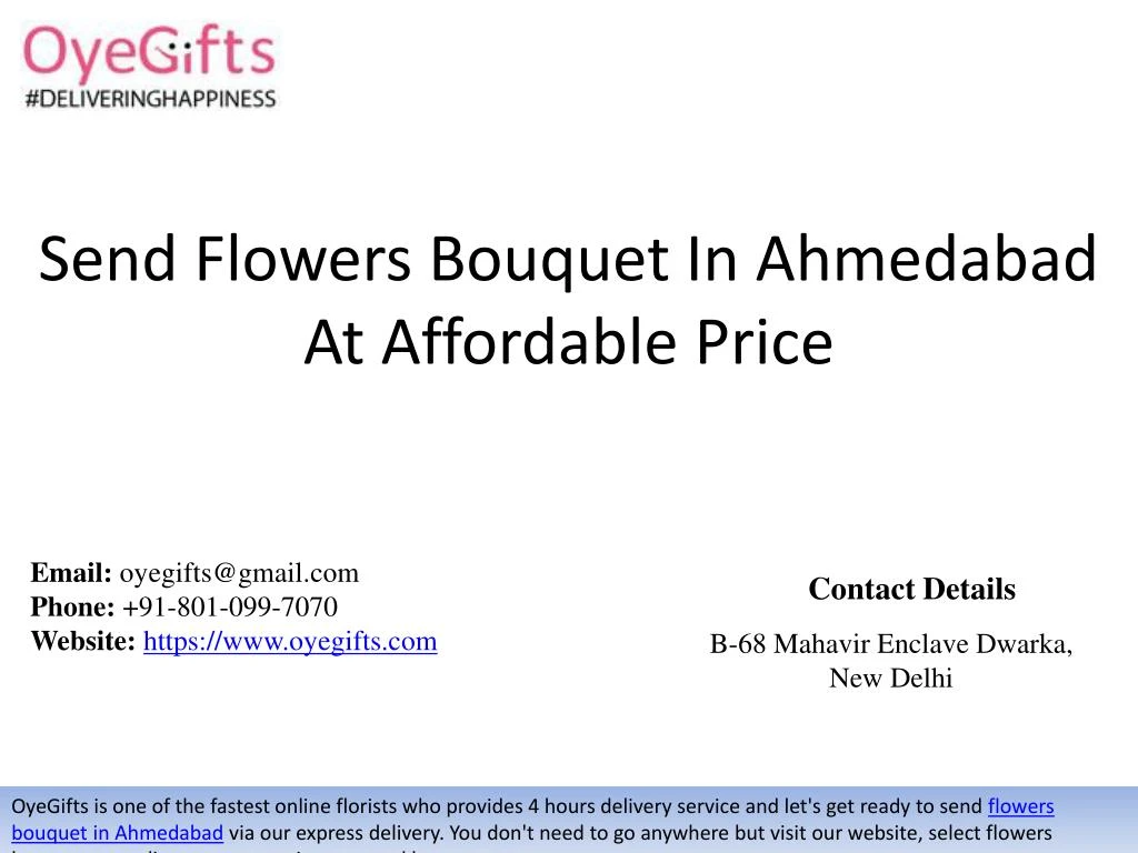 send flowers bouquet in ahmedabad at affordable price