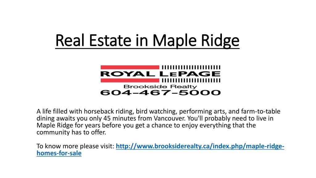 real estate in maple ridge