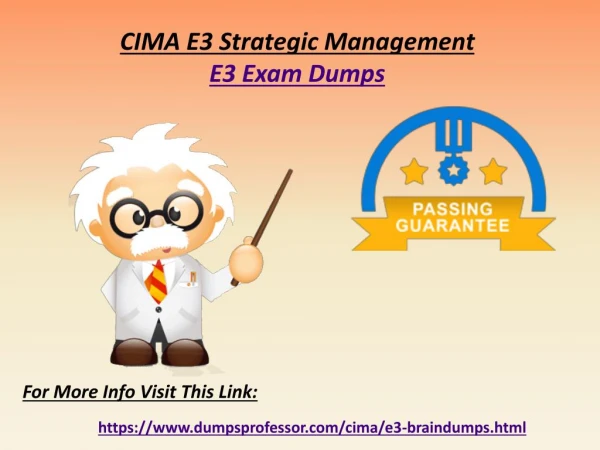 Get Latest CIMA E3 Exam Dumps Questions - E3 Dumps PDF DumpsProfessor