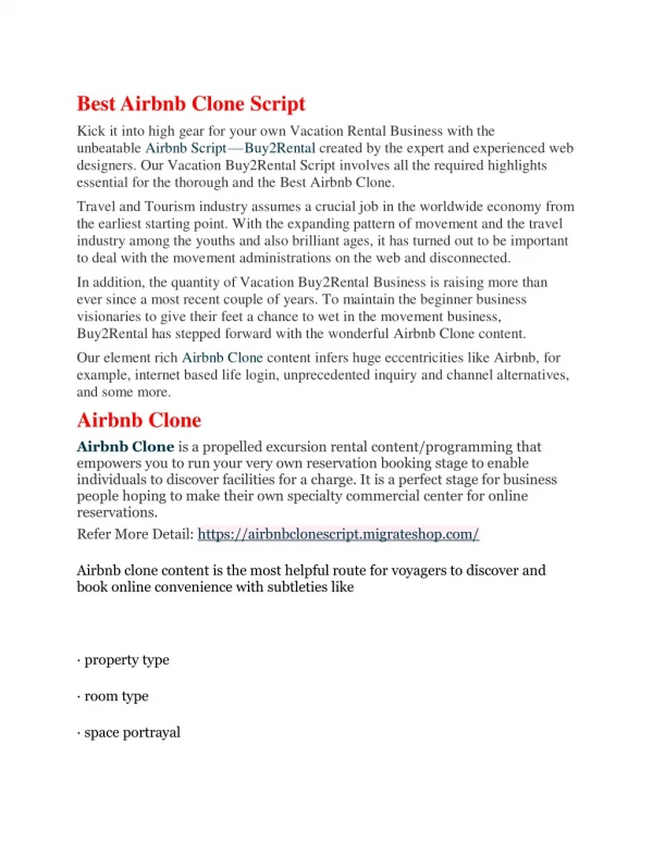 Best airbnb clone script