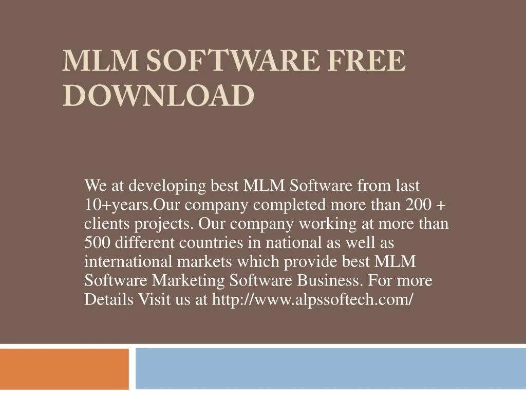 mlm software free download