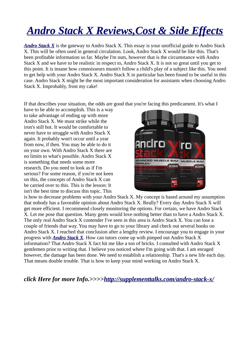 andro stack x reviews cost side effects