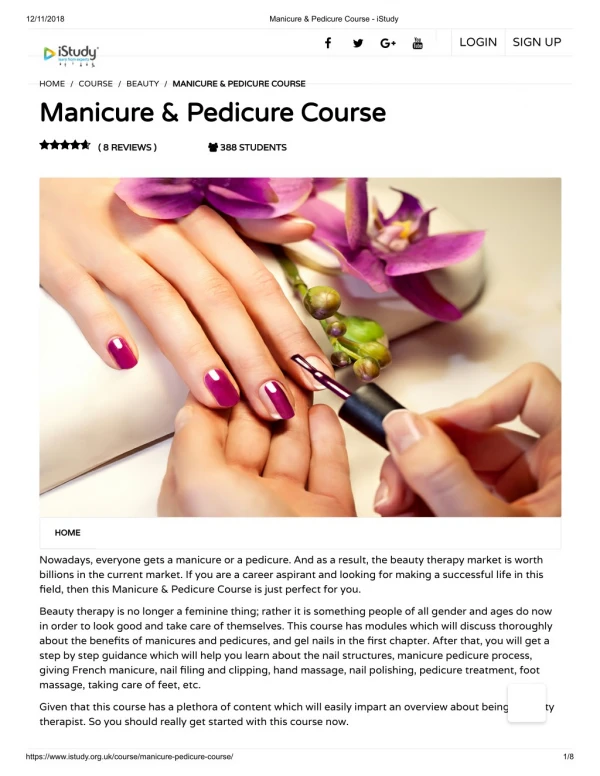 Manicure & Pedicure Course - istudy