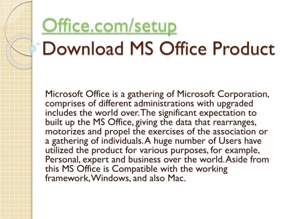 office com setup download ms office product