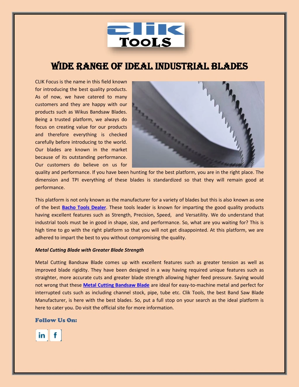 wide range of ideal industrial blades wide range