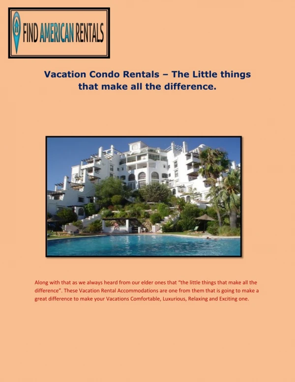 vacation condo rentals the little things that