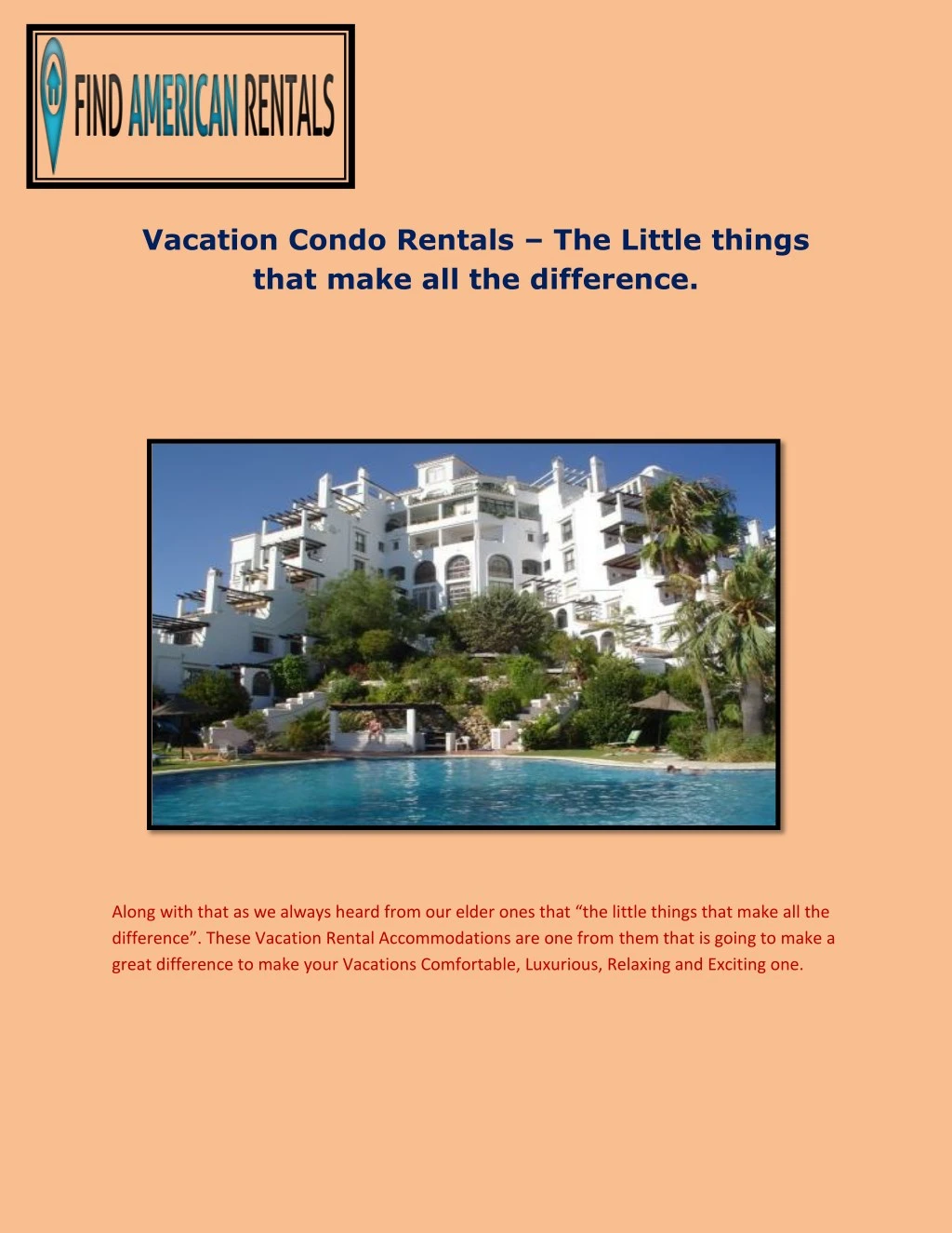 vacation condo rentals the little things that