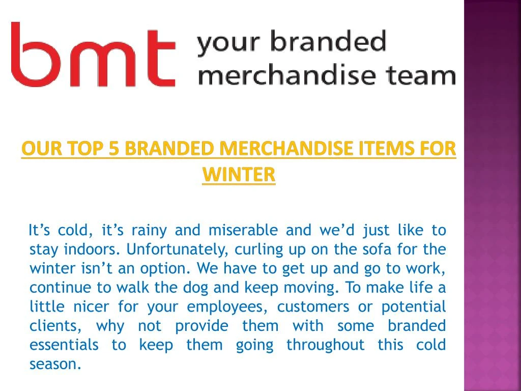 our top 5 branded merchandise items for winter