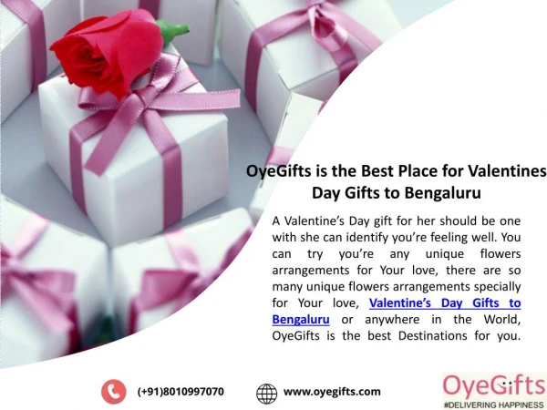 OyeGifts is the Best Place for Valentines Day Gifts to Bengaluru