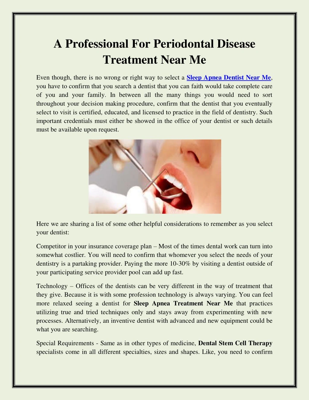 a professional for periodontal disease treatment