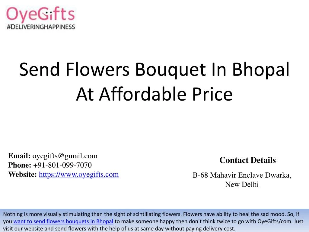send flowers bouquet in bhopal at affordable price