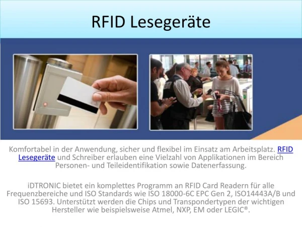 RFID Lesegeräte günstig online kaufen bei iDTRONIC