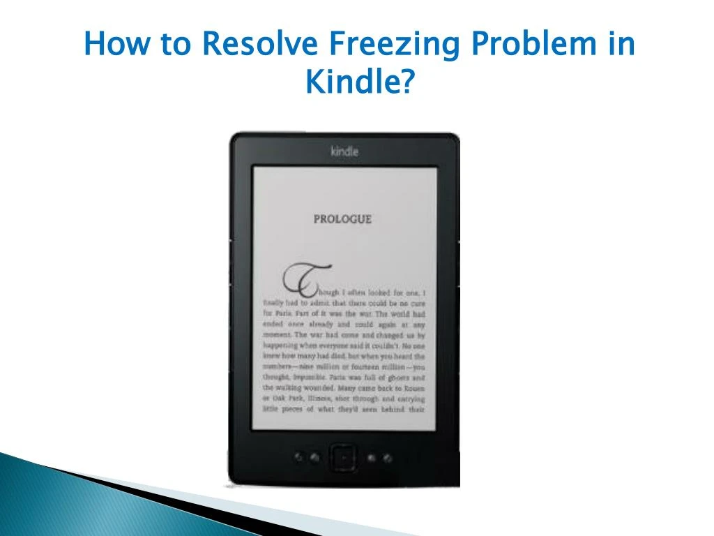 how to resolve freezing problem in kindle