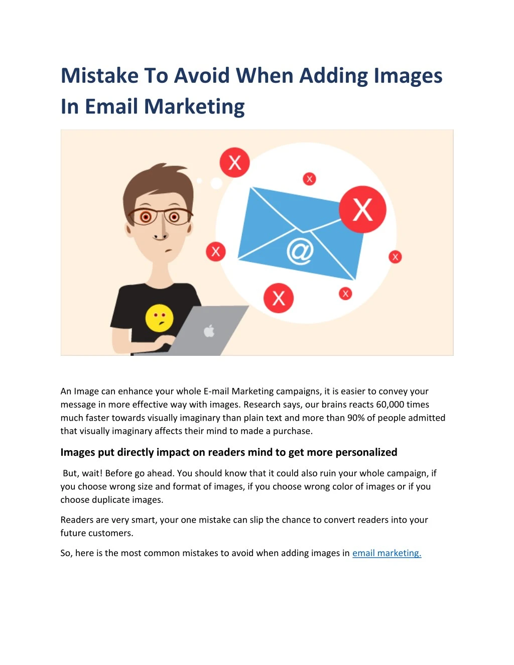 mistake to avoid when adding images in email
