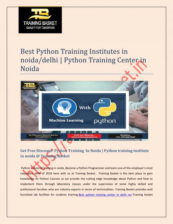 Best Python Training In Noida-Python Training Institute 2018